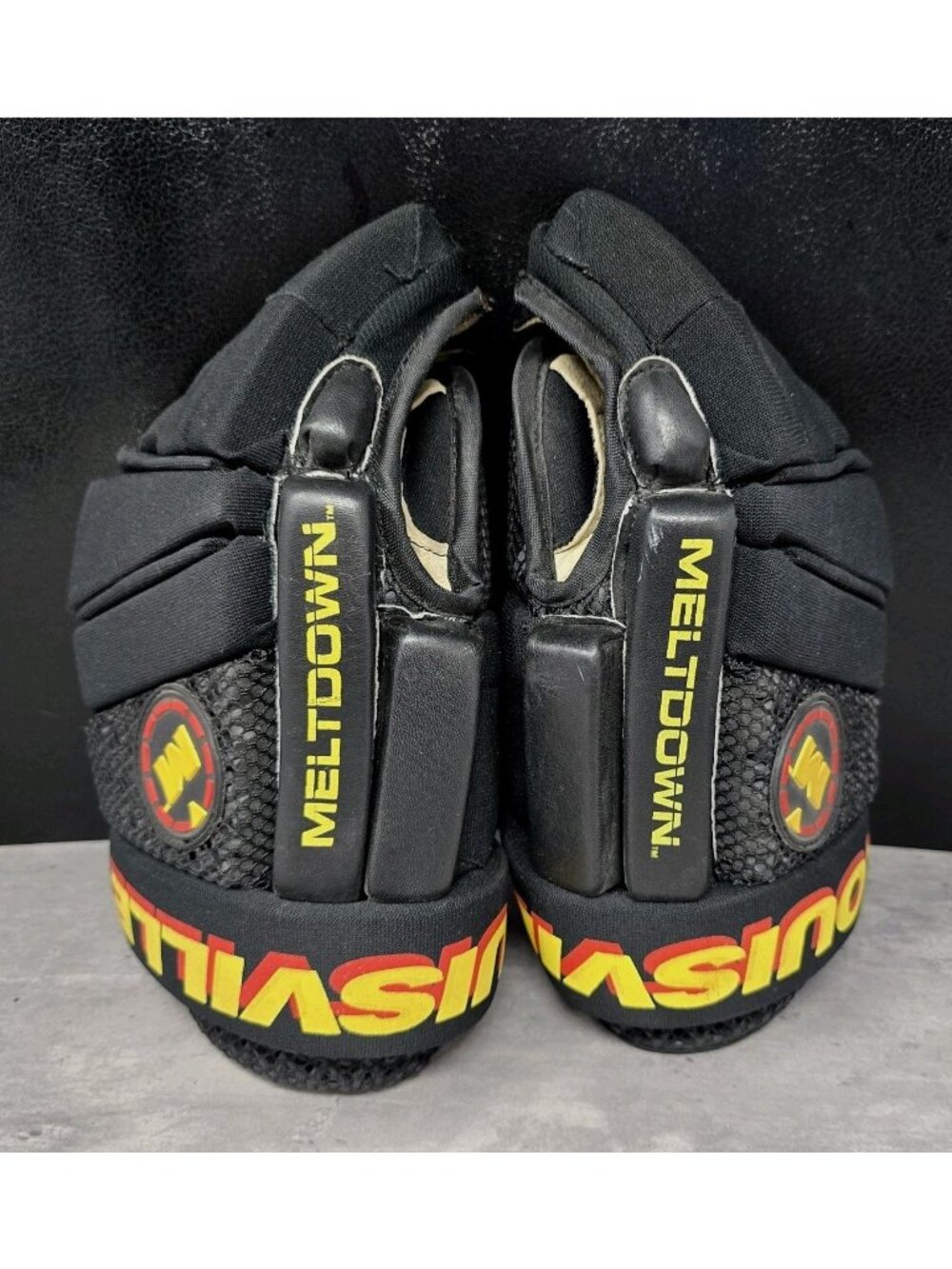 RARE 1990s Louisville Meltdown Vtg Hockey Gloves 11" Excellent Condition